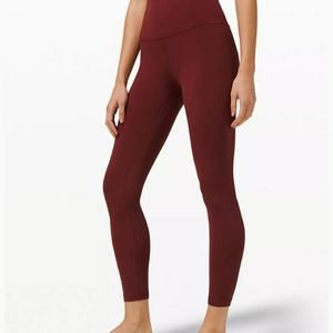 Lululemon Wunder Leggings 28" Size 6 Dark Red Wine Color